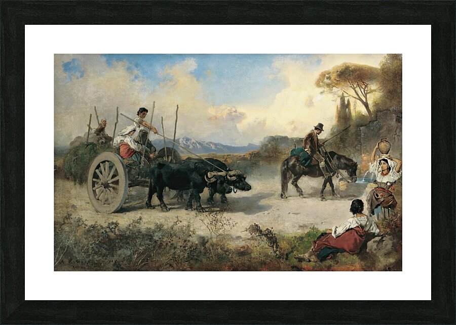 The watering place by Anton Romako [1832–1889] Picture Frame print