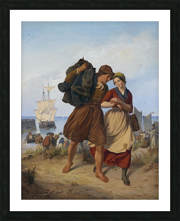 Heimkehr des Fischers [1837] by Rudolf Jordan [1810–1887] Picture Frame print