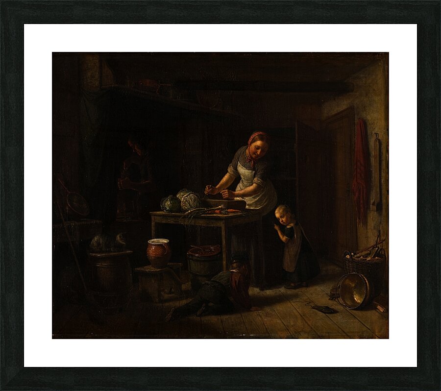 Kitchen Interior [1861] by David Monies [1812–1894] Picture Frame print
