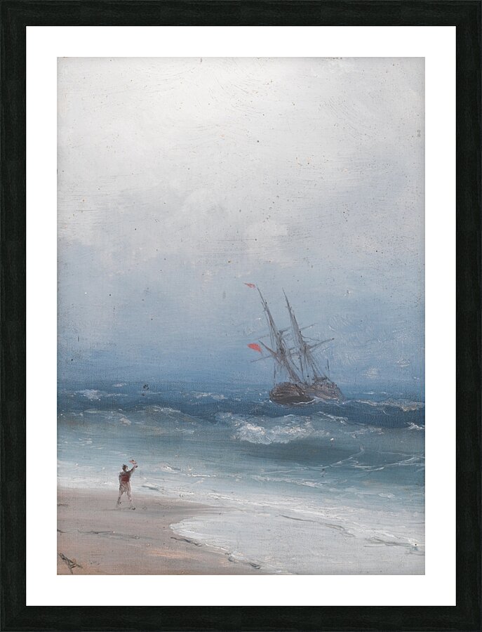 Stormy Coast by Ivan Konstantinovich Aivazovsky [1817–1900] Picture Frame print