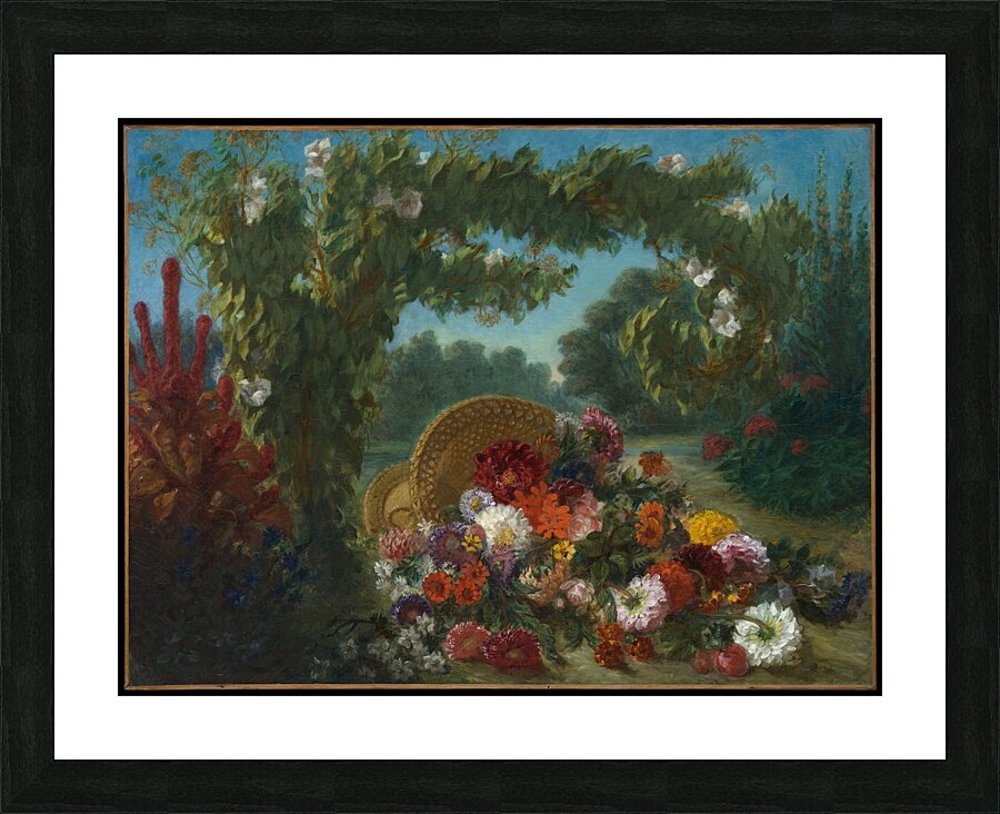 Basket of Flowers [1848–49] by Eugène Delacroix [1798–1863] Picture Frame print