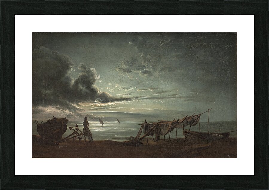 The Gulf of Naples. Moonlight [1820–1821] by Johan Christian Dahl [1788–1857] Picture Frame print