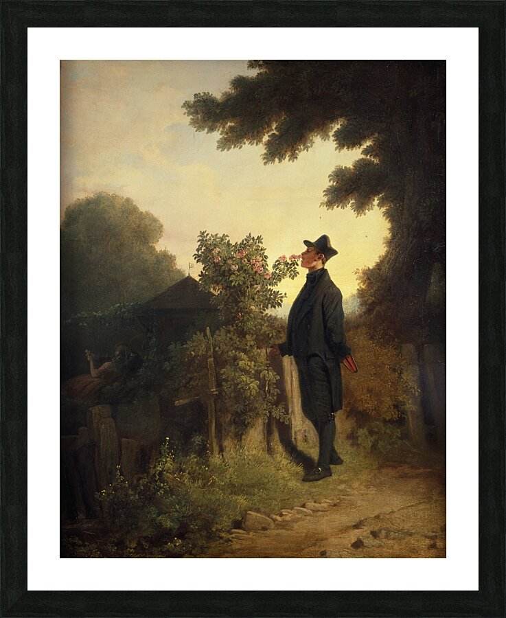 The Rose Lover [ca. 1847–1850] by Carl Spitzweg [1808–1880] Picture Frame print