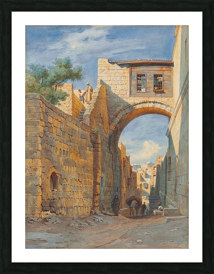 Street Scene In Jerusalem [1863] by Carl Friedrich Heinrich Werner [1808–1894] Picture Frame print