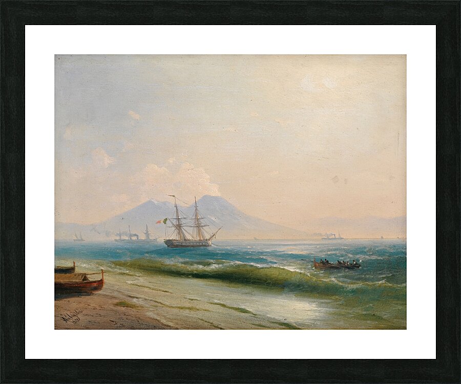 View Of  Mount Vesuvius [1878] by Ivan Konstantinovich Aivazovsky [1817–1900] Picture Frame print