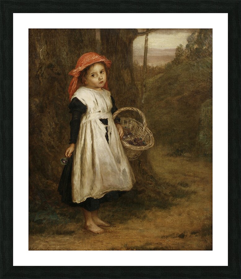 A Little Violet Seller [1877] by Augustus Edwin Mulready [1844–1904] Picture Frame print
