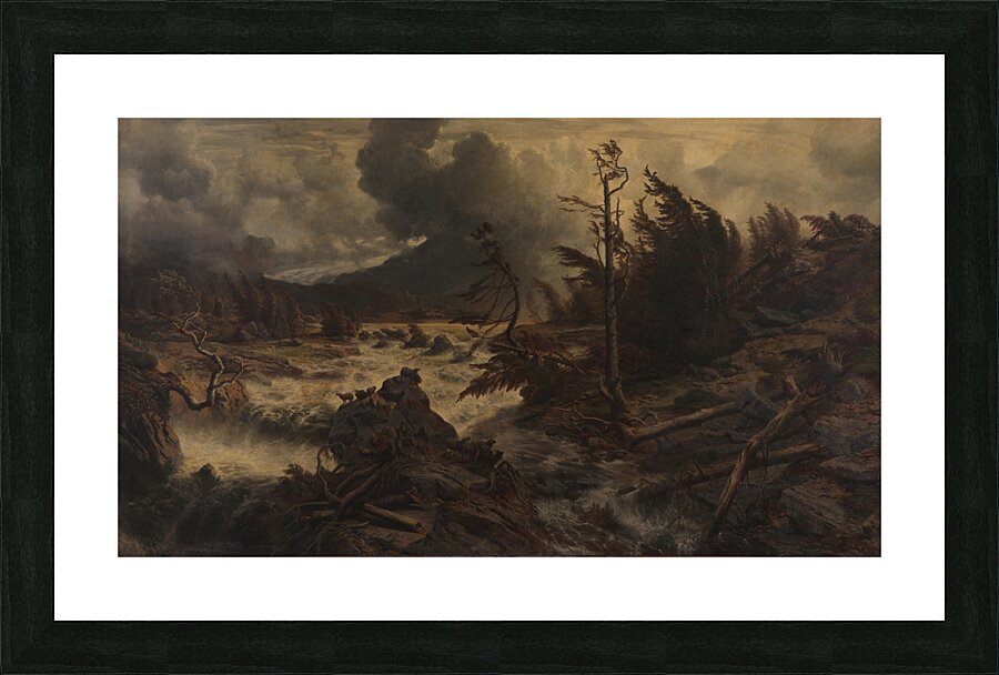 Gewittersturm im Hochgebirge [1858] by Albert Zimmermann [1808–1888] Picture Frame print