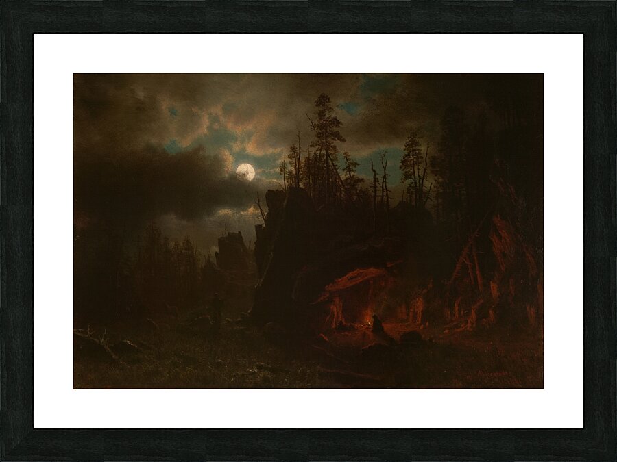 The Trappers’ Camp [1861] by Albert Bierstadt [1830–1902] Picture Frame print