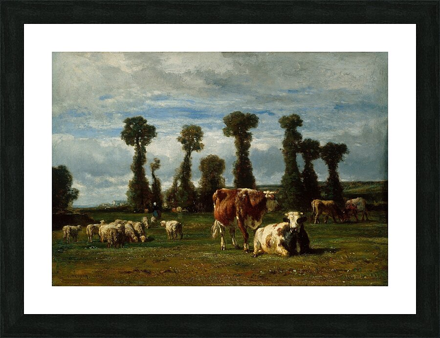Pasture in Normandy [1852] by Constant Troyon [1810–1865] Picture Frame print