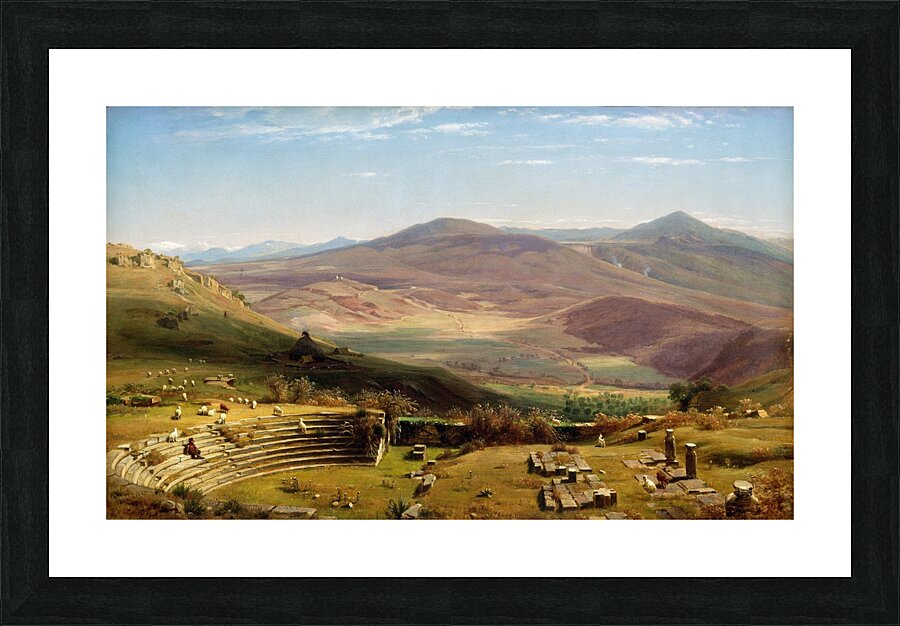 The Amphitheatre of Tusculum and Albano Mountains. Rome [1860] by Worthington Whittredge [1820–1910] Picture Frame print