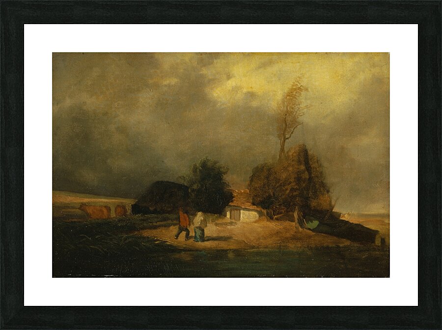 Landscape with Thunderstorm by Constant Troyon [1810–1865] Picture Frame print