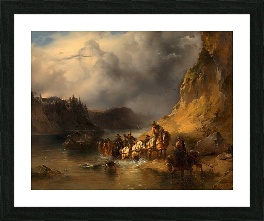 Ein Schiffszug auf der Donau [1848] by Friedrich August Matthias Gauermann [1807–1862] Picture Frame print