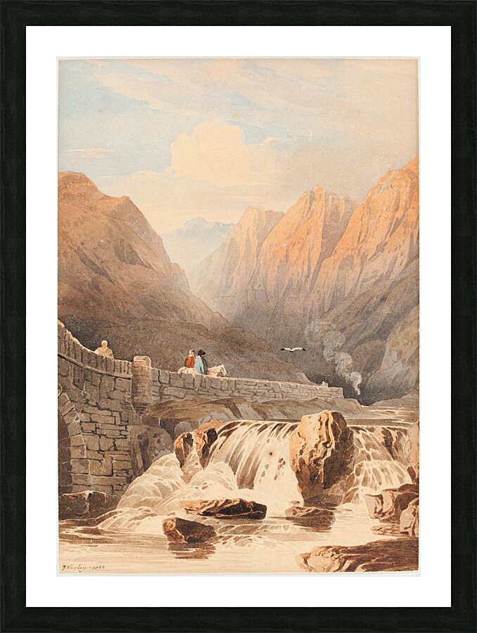 Pont Aberglaslyn [1812] by John Varley [1778–1842] Picture Frame print