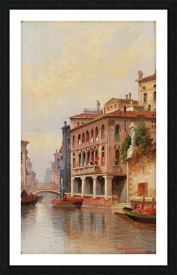 Venice. Canal Scene by Karl Kaufmann [1843–1905] Picture Frame print