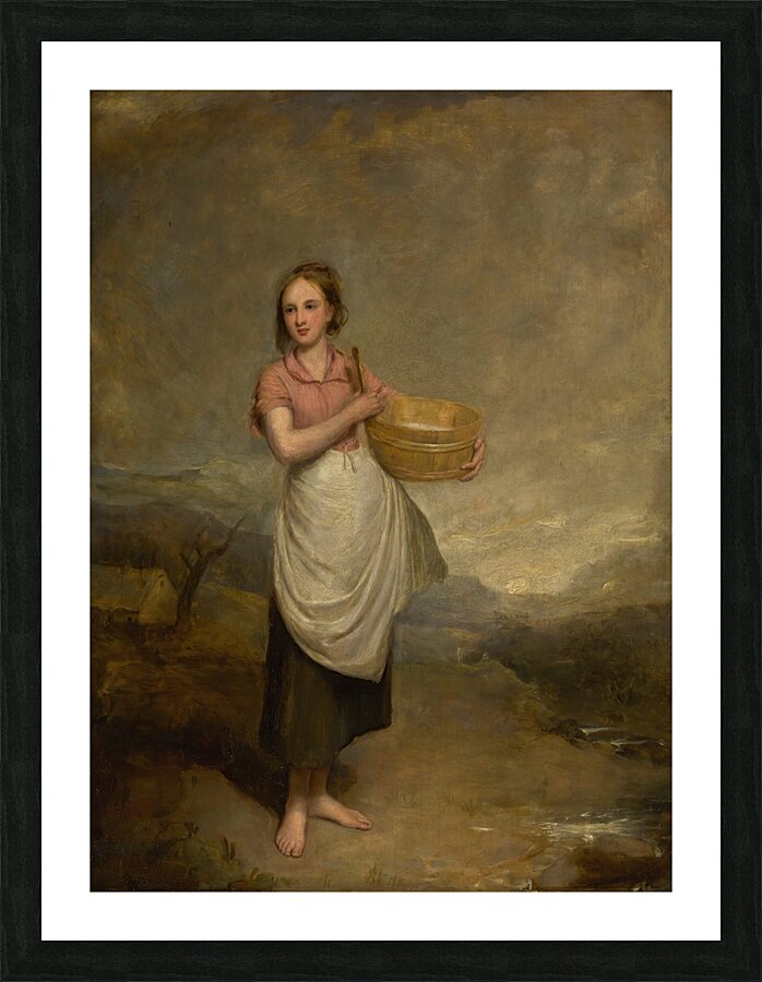 A milkmaid in a landscape [1835] by Thomas Duncan [1807–1845] Picture Frame print