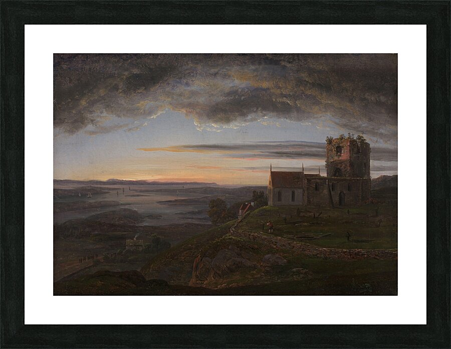 The ruined Church at Avaldsnes at Karmøy [1820] by Johan Christian Dahl [1788–1857] Picture Frame print