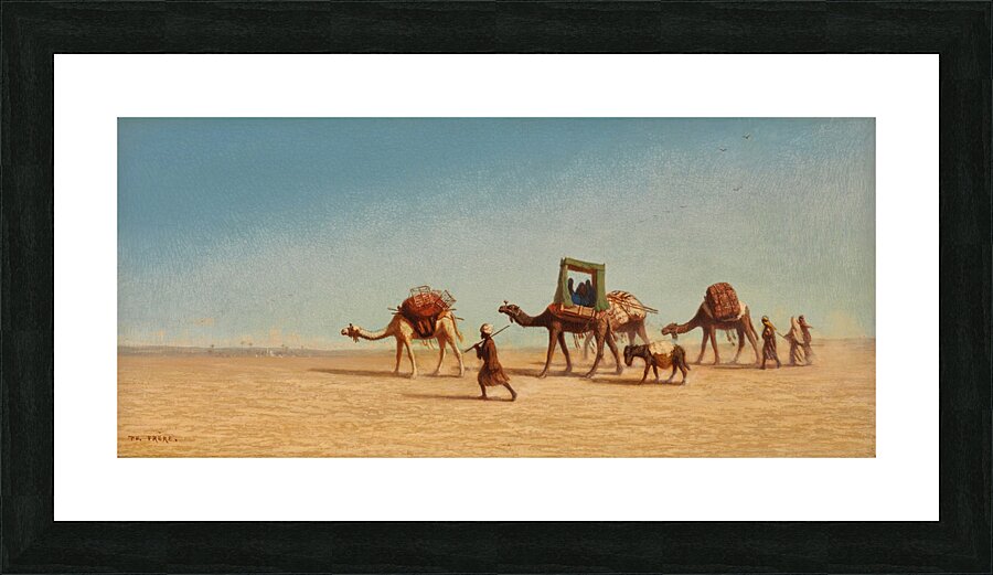 A Family Crossing The Desert by Charles Théodore Frère [1814–1888] Picture Frame print