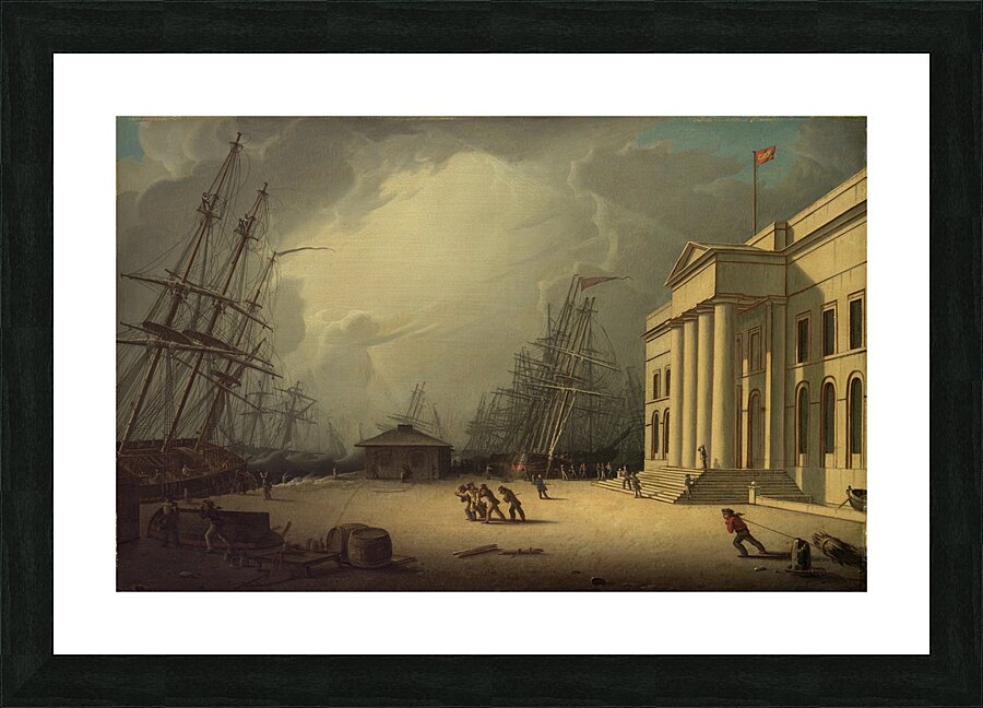 The Custom House at Greenock. Scotland [1828] by Robert Salmon [1775–1845] Picture Frame print