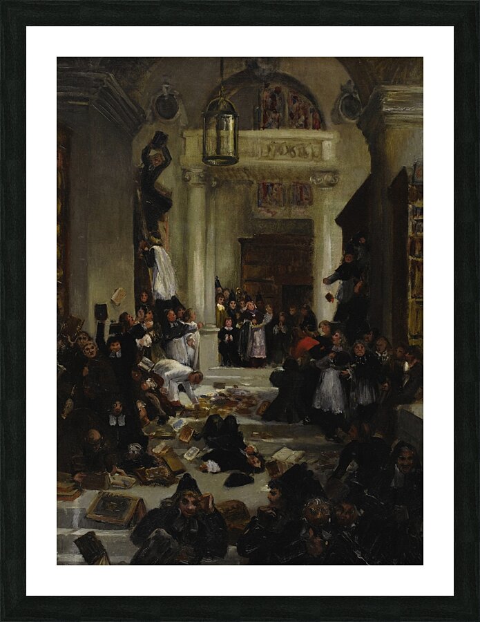 Rebellion In The Monastery by Circle Of Eugenio Lucas Velásquez [1817–1870] Picture Frame print