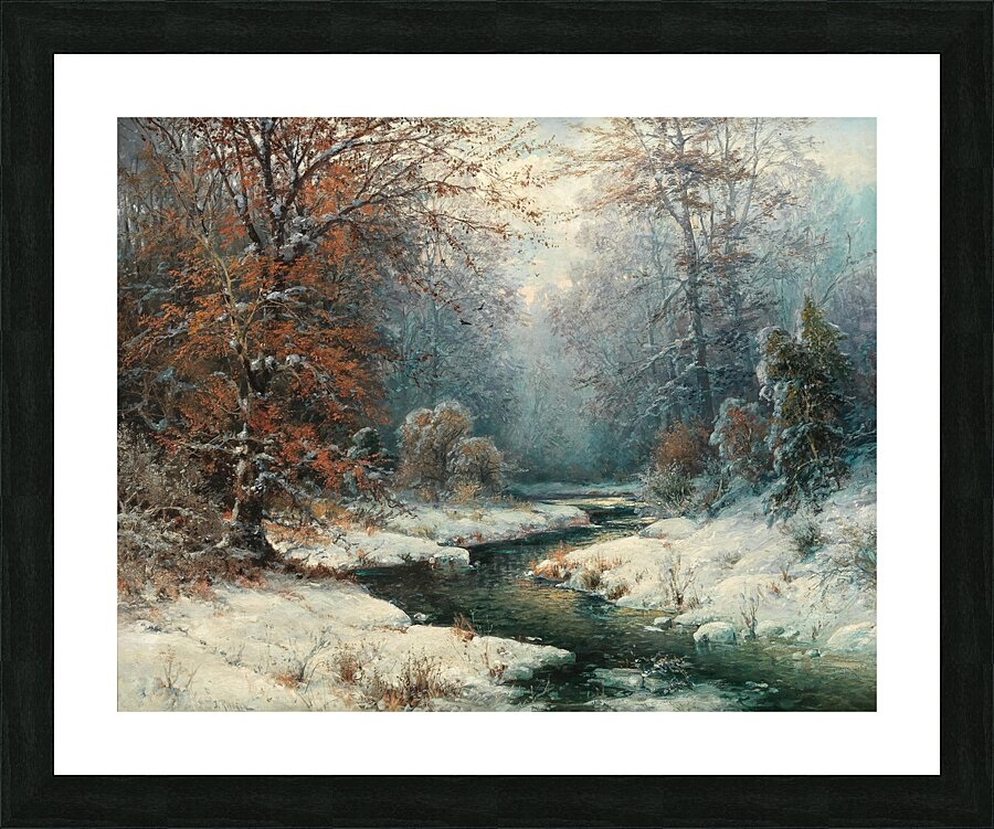 Winterliche Flusslandschaft by Adolf Kaufmann [1848–1916] Picture Frame print