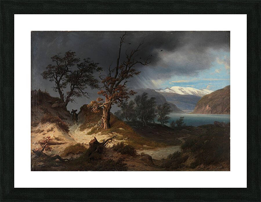 Stormy Landscape with a Rider [1835] by Thomas Fearnley [1802–1842] Picture Frame print