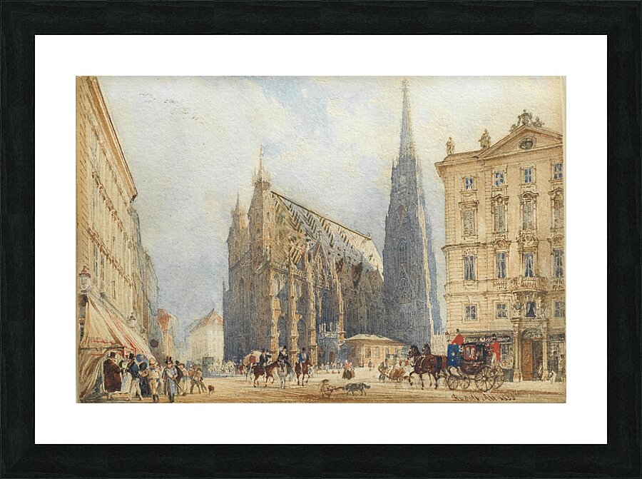 Stephansplatz [1838] by Rudolf von Alt [1812–1905] Picture Frame print
