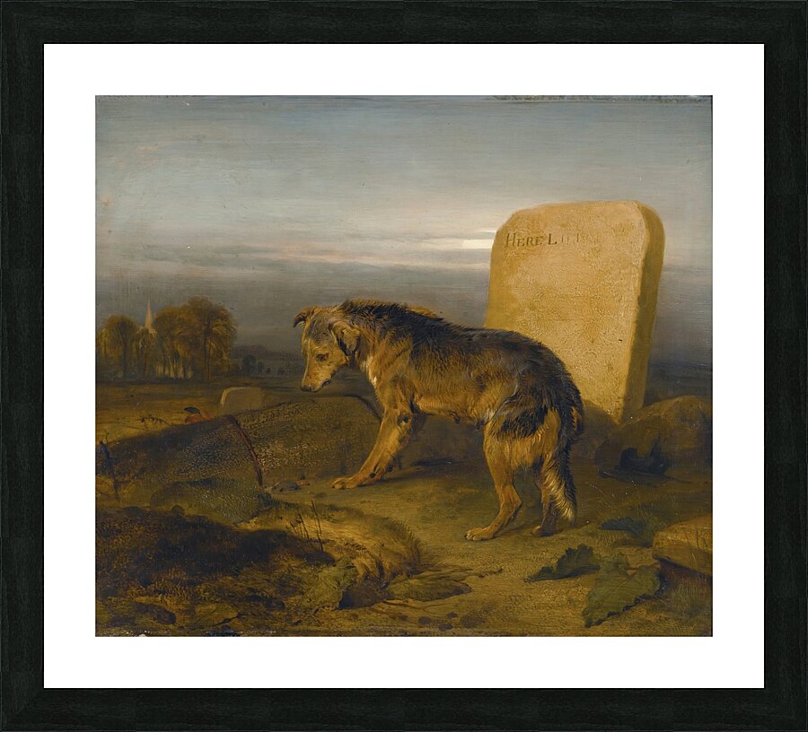 The Poor Dog [The Shepherd’s Grave] by Sir Edwin Henry Landseer [1802–1873] Picture Frame print