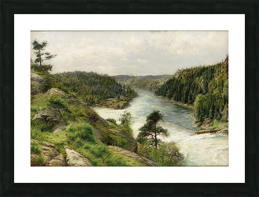 Troldhattens Fald Set Fra Hotel Udsigten [1897] by Peder Mørk Mønsted [Danish . 1859–1941] Picture Frame print