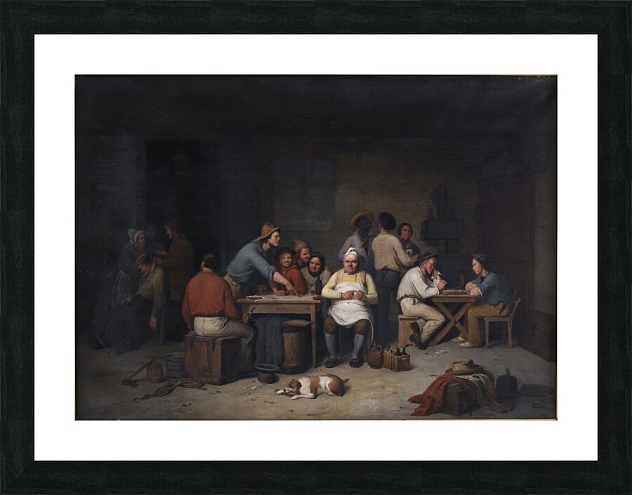 En scene i værtshuset Brokkensbod [1846–1847] by Christian Andreas Schleisner [1810–1882] Picture Frame print
