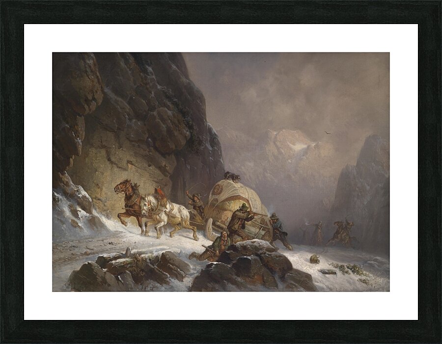 Der Überfall by Adolf Schmidt [1827–1880] Picture Frame print