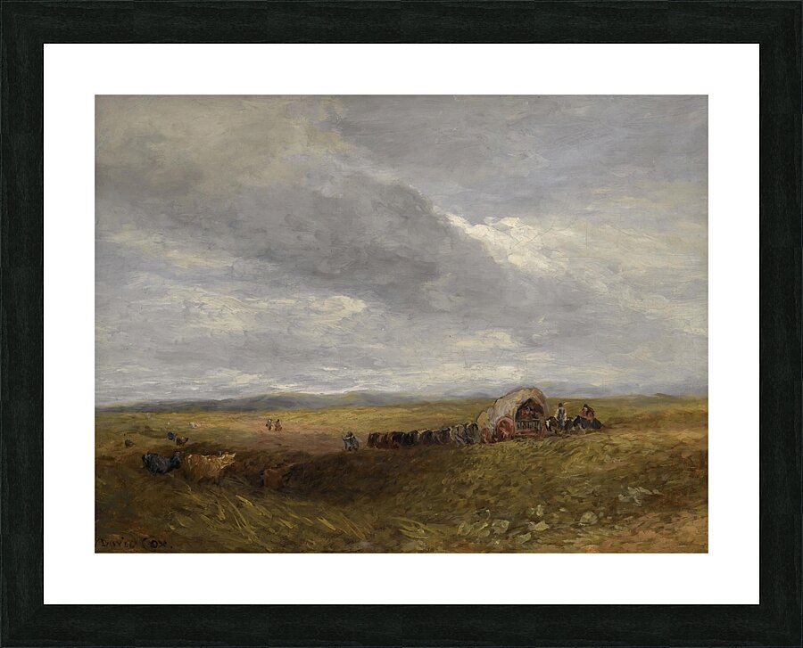 Travellers in a landscape by David Cox [1783–1859] Picture Frame print