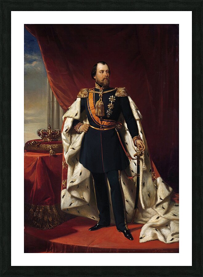 Portrait of William III.King of the Netherlands [1856] by Nicolaas Pieneman [1809–1860] Picture Frame print