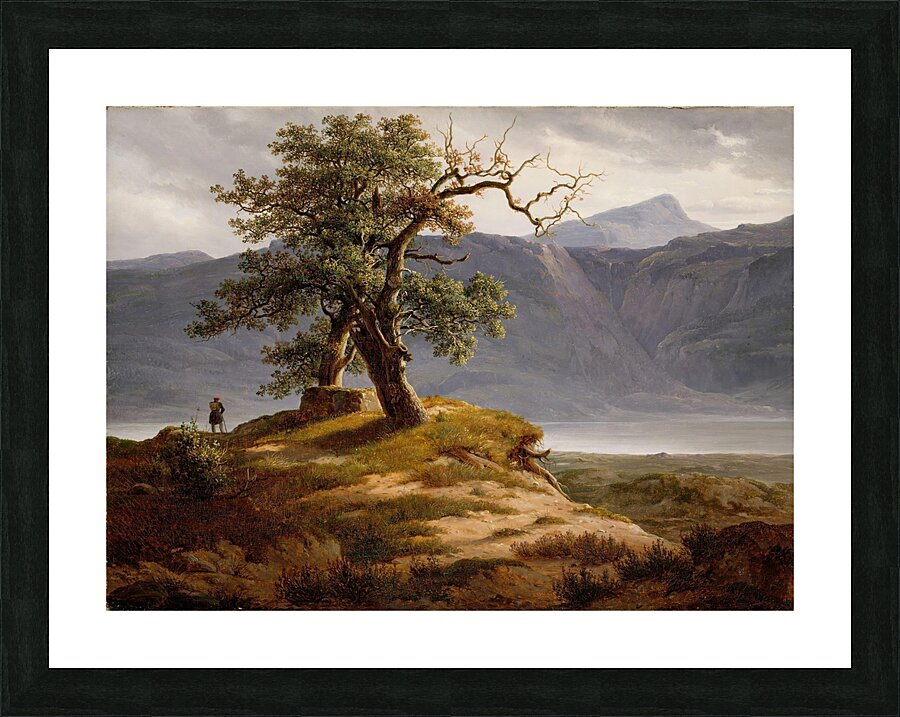 Landscape with a Wanderer [1830] by Thomas Fearnley [1802–1842] Picture Frame print