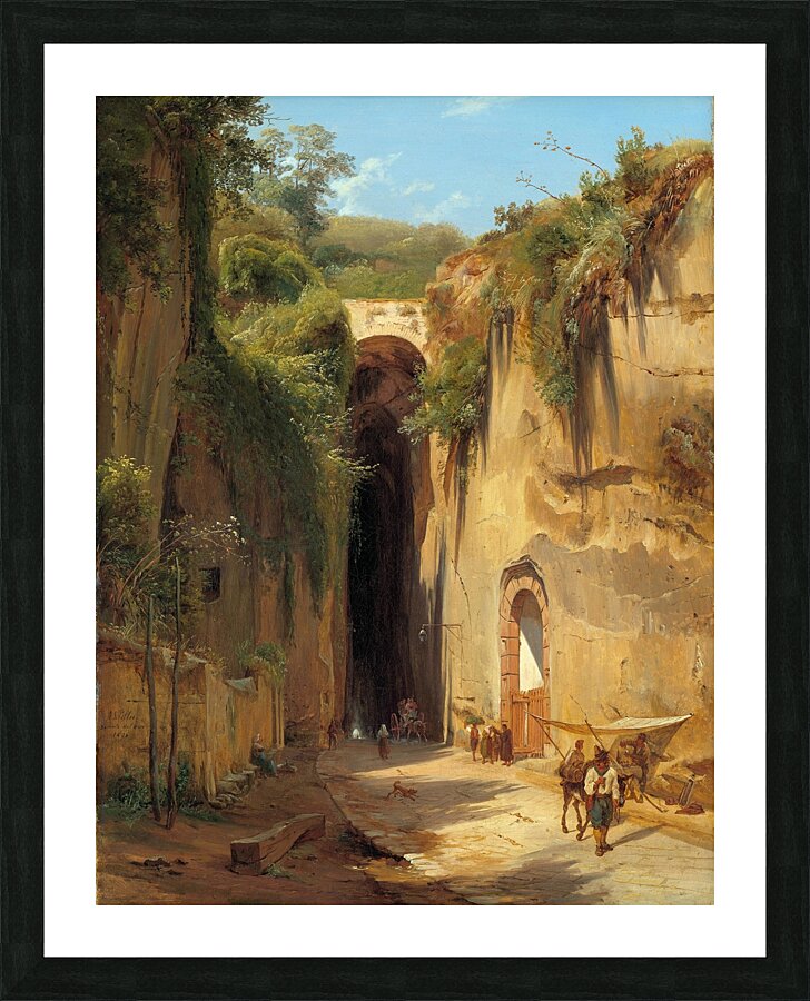 The Grotto of Posillipo at Naples [1826] by Antonie Sminck Pitloo [1790–1837] Picture Frame print