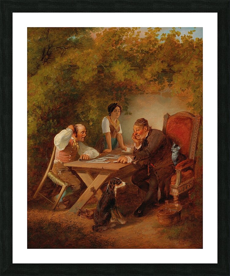 Domino Players by Friedrich Sturm [1834–1906] Picture Frame print