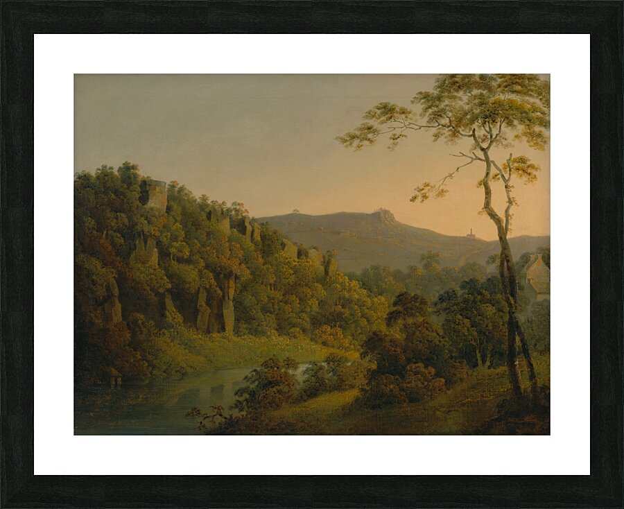Matlock Dale. Looking toward Black Rock Escarpment by Joseph Wright of Derby [1734–1797] Picture Frame print