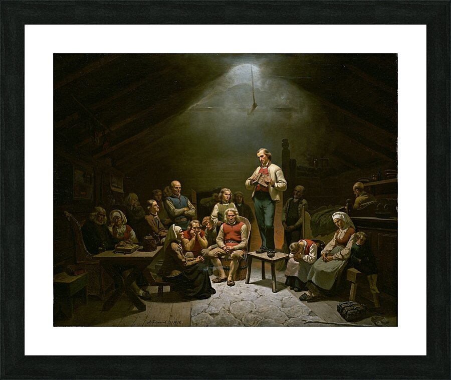 Low Church Devotion by Adolph Tidemand [1814–1876] Picture Frame print