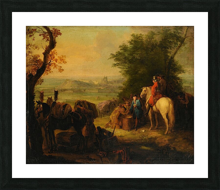 Resting of the troups during a military siege by Pierre Lenfant [1704–1787] Picture Frame print