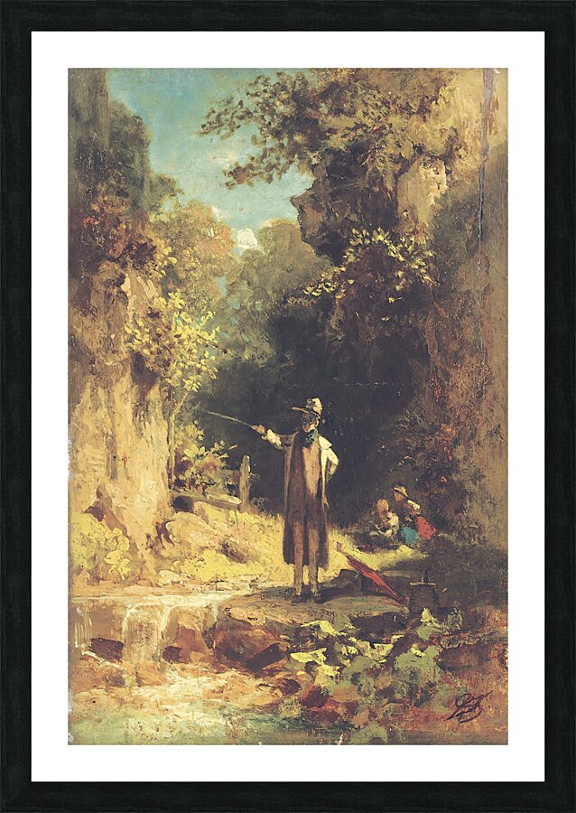 The Fisherman by Carl Spitzweg [1808–1880] Picture Frame print