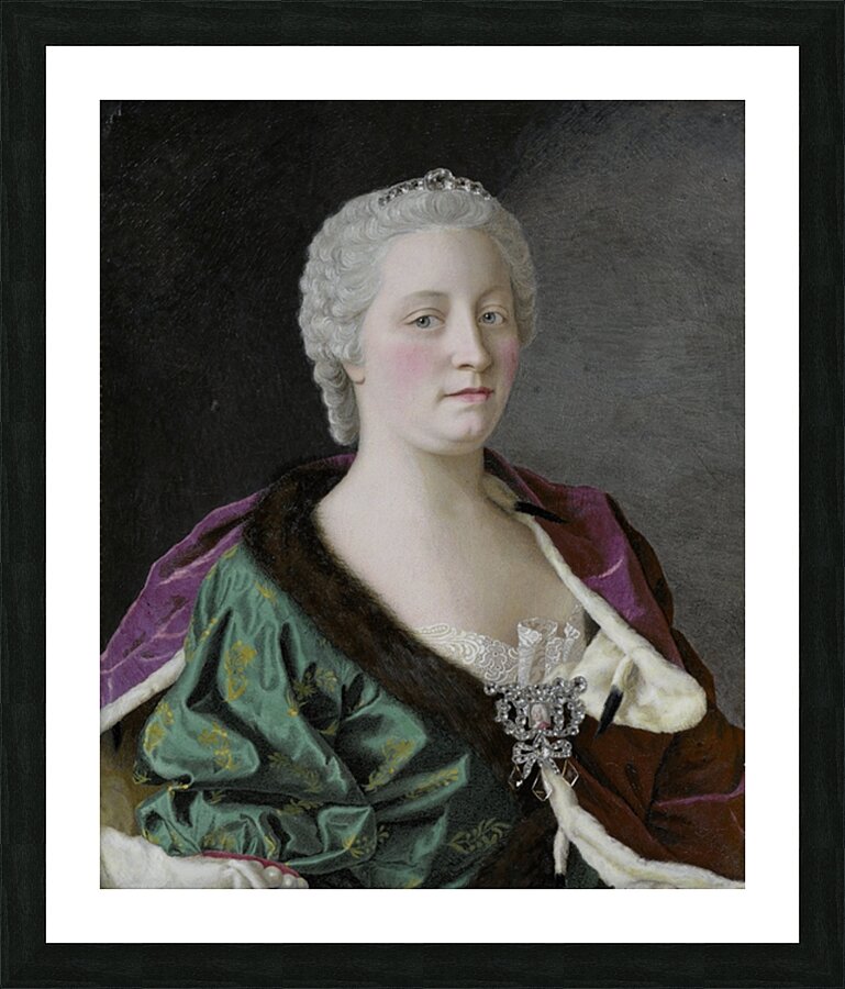 Maria Theresa. Archduchess of Austria. Queen of Hungary and Bohemia. And Holy Roman Empress [1747] by Jean–Etienne Liotard [1702–1789] Picture Frame print
