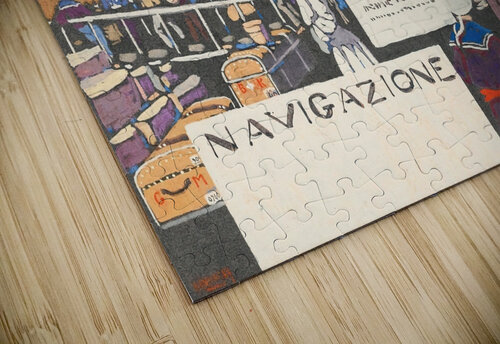 Entwurf Für Ein Schiffsplakat [Study For A Ship Poster] [1906] by Wassily Kandinsky [1866–1944] MyCozyFineArt puzzle