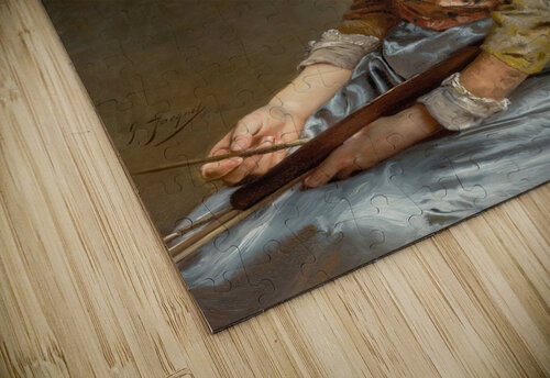 Portrait Of An Artist [1886] by Gustave Jean Jacquet [1846–1909] MyCozyFineArt puzzle