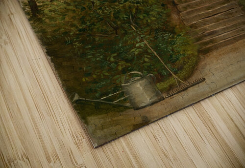 Garten eines Landhauses mit Giesskanne und Rechen [ca 1890] by Hans Thoma [1839–1924] MyCozyFineArt puzzle