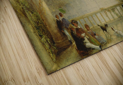 Figures on a Balcony. Probably at Westpoint [ca. 1843] by Thomas Creswick [1811–1869] MyCozyFineArt puzzle