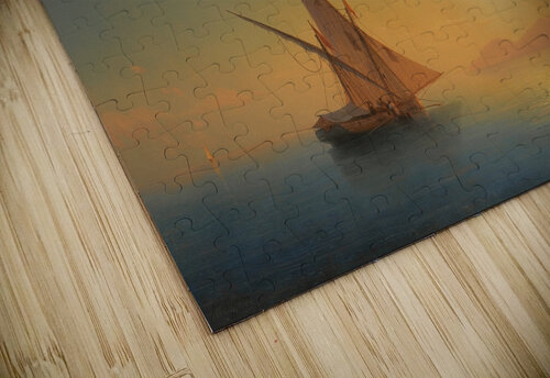 Sunset Over Ischia [1857] by Ivan Konstantinovich Aivazovsky [1817–1900] MyCozyFineArt puzzle