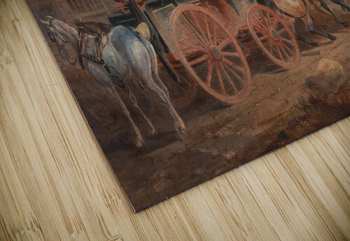 Mail Coaches on the Road– the Quicksilver’ Devonport–London Royal Mail about to Start with a new Te… by Charles Cooper Henderson [1803–1877] MyCozyFineArt puzzle