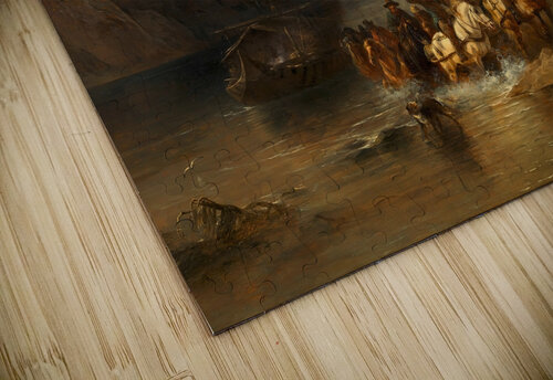 Ein Schiffszug auf der Donau [1848] by Friedrich August Matthias Gauermann [1807–1862] MyCozyFineArt puzzle