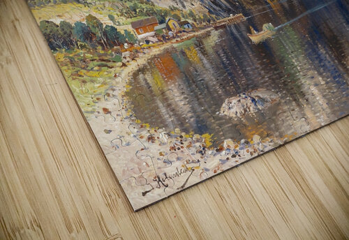 Drontheim Fjord by Karl Kaufmann [1843–1905] MyCozyFineArt puzzle