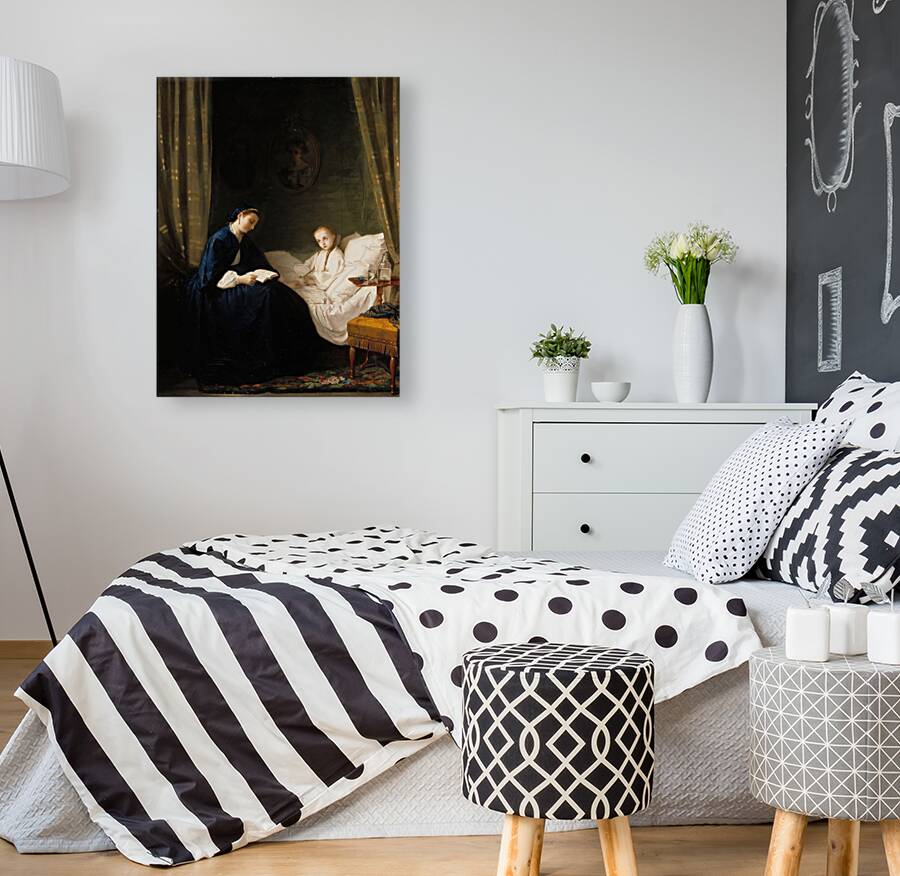 Mother Reading To Her Sick Child [1859–1862] by Ida Silfverberg [1834–1899] Reproduction