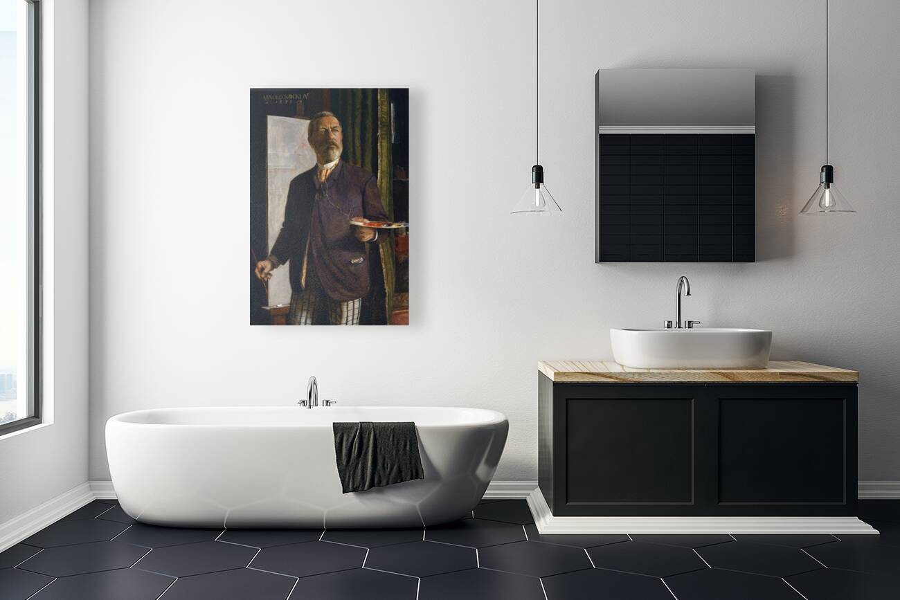 Self–Portrait in the Studio [1893] by Arnold Böcklin [1827–1901] Reproduction